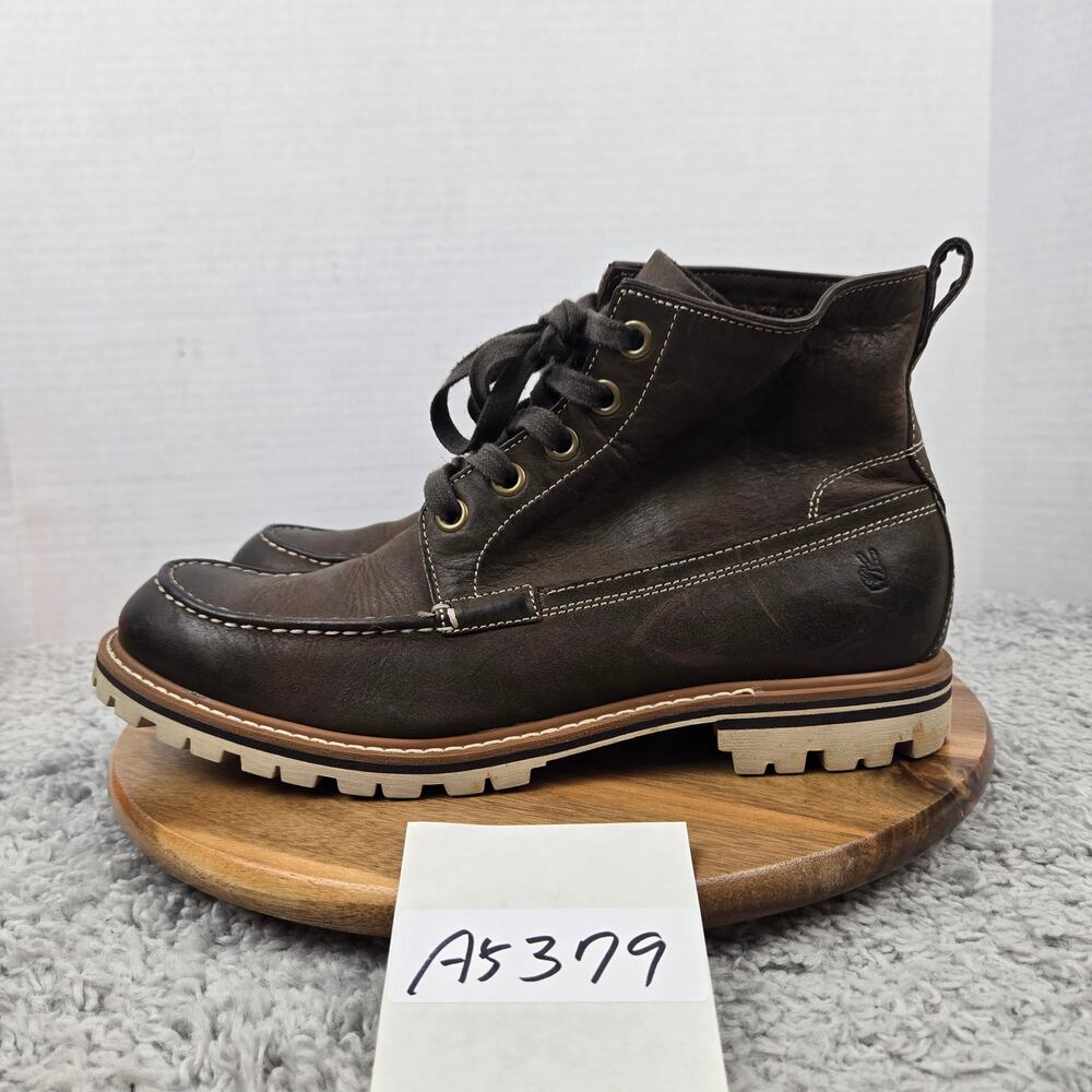 John Varvatos USA Mens 10.5 Eric Brown Leather Casual Daily Moc Toe Chukka Boots